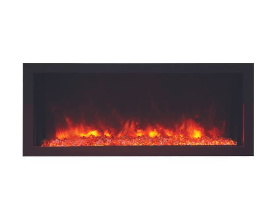 Studio view of the AGA Rayburn extra slim insert electric fire with red flames