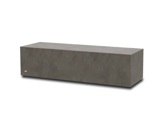Studio view of the Blinde Design Bloc L2 concrete coffee table in the colour natural