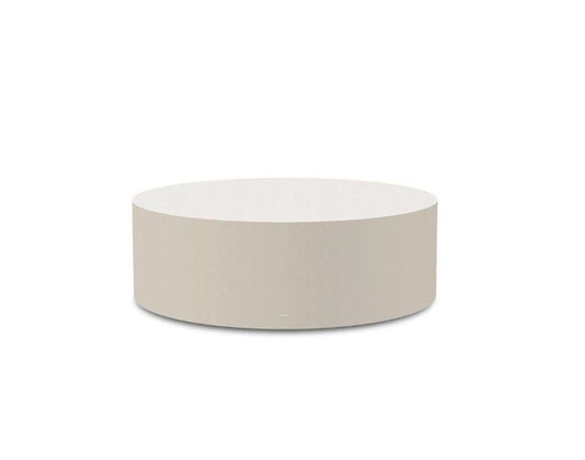 View of the Blinde Design Circ L1 concrete coffee table in the colour bone