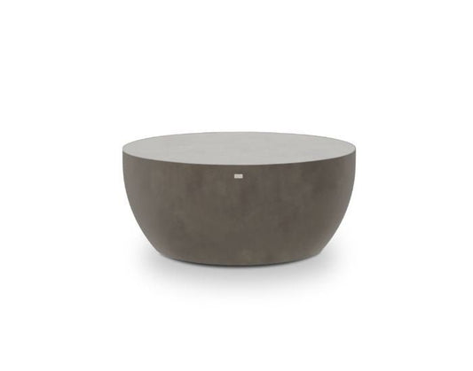 View of the Blinde Design Circ L2 concrete coffee table in the colour natural