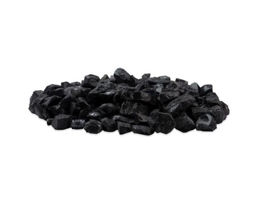 Studio view of the EcoSmart Fire Black Glass Charcoal