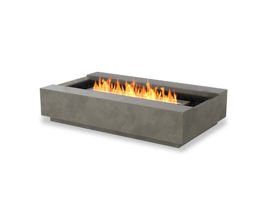 Studio view of the EcoSmart Fire Cosmo 50 Bioethanol Fire Pit Table in the colour natural with a black burner
