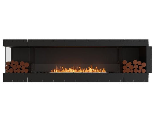 Studio front view of the EcoSmart Fire Flex 104LC.BX2 Left Corner Fireplace Insert with flaps