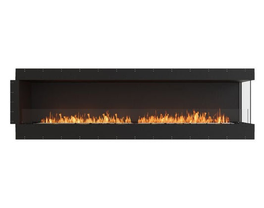 Studio front view of the EcoSmart Fire Flex 104RC Right Corner Fireplace Insert with flaps