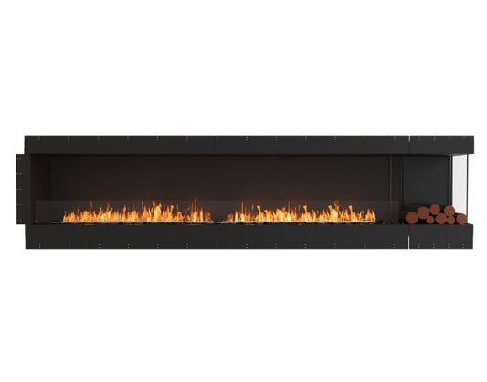 Studio front view of the EcoSmart Fire Flex 122RC.bxr Right Corner Fireplace Insert with flaps