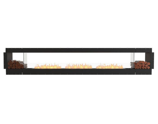 Studio front view of the EcoSmart Fire Flex 158DB.BX2 Double Sided Fireplace Insert  with flaps