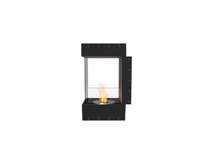 Studio front view of the EcoSmart Fire Flex 18PN Peninsula Fireplace Insert with flaps