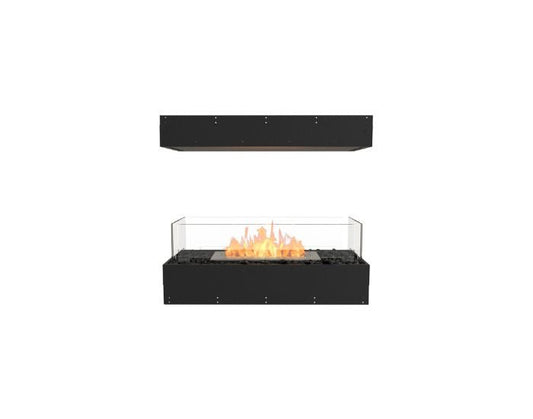 Studio front view of the EcoSmart Fire Flex 32IL Island Fireplace Insert with flaps