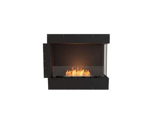 Studio front view of the EcoSmart Fire Flex 32RC Right Corner Fireplace Insert with flaps