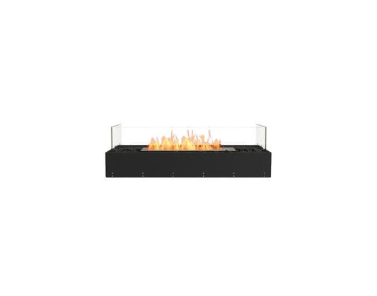 Studio front view of the EcoSmart Fire Flex 42BN Bench Fireplace Insert with flaps