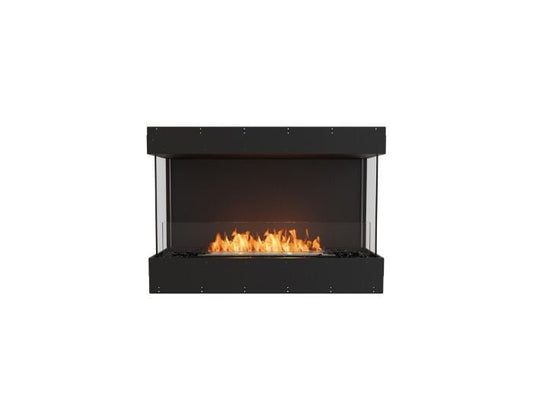 Studio front view of the EcoSmart Fire Flex 42BY Bay Fireplace Insert with flaps