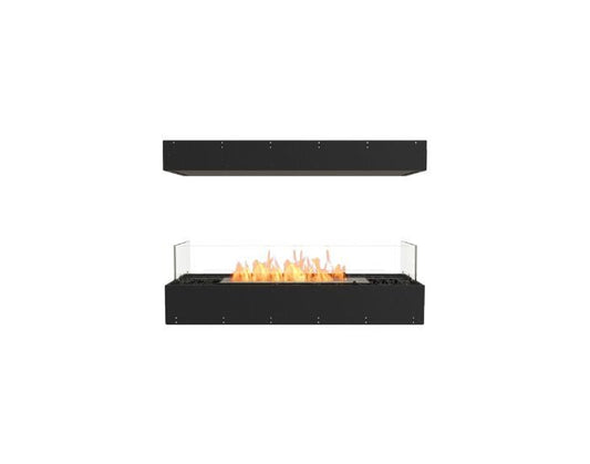 Studio front view of the EcoSmart Fire Flex 42IL Island Fireplace Insert with flaps