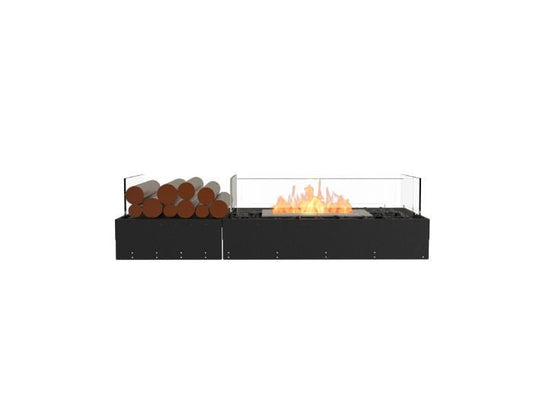 Studio front view of the EcoSmart Fire Flex 50BN.BX1 Bench Fireplace Insert with flaps