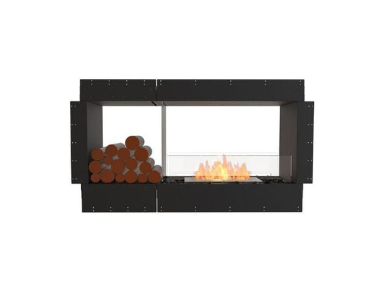 Studio front view of the EcoSmart Fire Flex 50DB.BX1 Double Sided Fireplace Insert with flaps