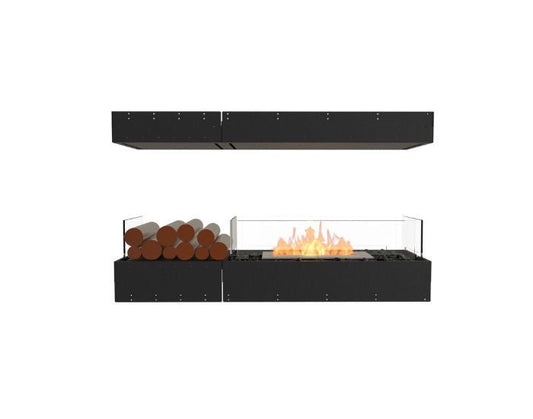 Studio front view of the EcoSmart Fire Flex 50IL.BX1 Island Fireplace Insert with flaps