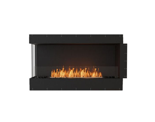 Studio front view of the EcoSmart Fire Flex 50LC Left Corner Fireplace Insert with flaps
