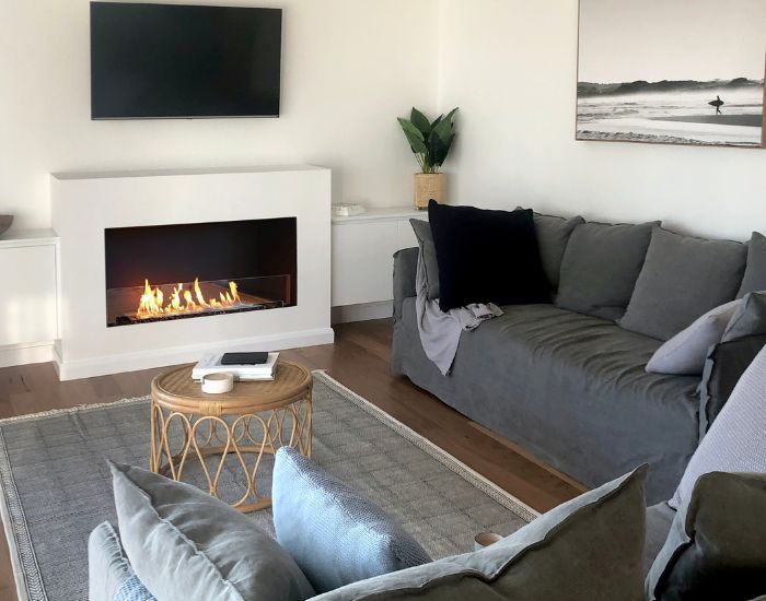  View of a living with the EcoSmart Fire Flex 50SS Single Sided Fireplace Insert 