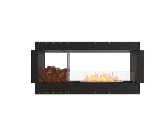 Studio front view of the EcoSmart Fire Flex 60DB.BX1 Double Sided Fireplace Insert with flaps