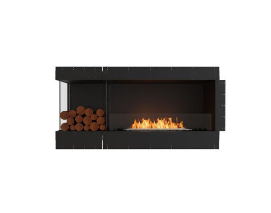 Studio front view of the EcoSmart Fire Flex 50LC.BXR Left Corner Fireplace Insert with flaps