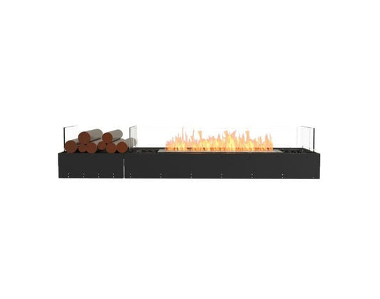 Studio front view of the EcoSmart Fire Flex 68BN.BX1 Bench Fireplace Insert with flaps