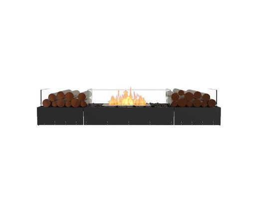 Studio front view of the EcoSmart Fire Flex 68BN.BX2 Bench Fireplace Insert with flaps
