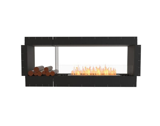 Studio front view of the EcoSmart Fire Flex 68DB.BX1 Double Sided Fireplace Insert with flaps