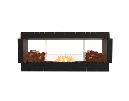Studio front view of the EcoSmart Fire Flex 68DB.BX2 Double Sided Fireplace Insert with flaps