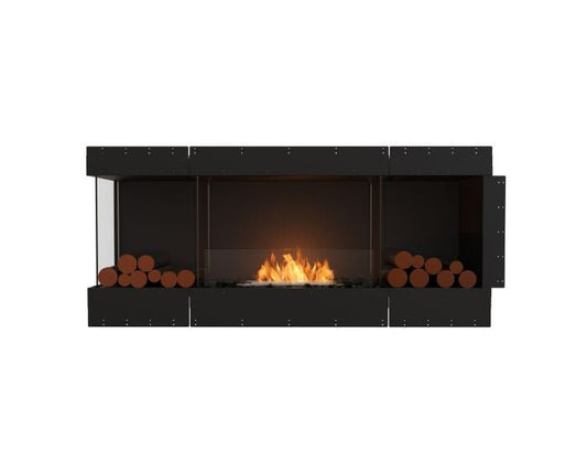 Studio front view of the EcoSmart Fire Flex 68LC.BX2 Left Corner Fireplace Insert with flaps