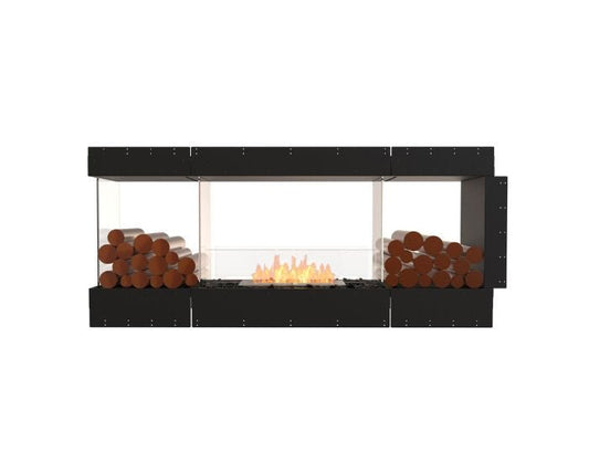 Studio front view of the EcoSmart Fire Flex 68PN.BX2 Peninsula Fireplace Insert with flaps