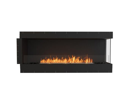 Studio front view of the EcoSmart Fire Flex 68RC Right Corner Fireplace Insert with flaps