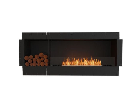 Studio front view of the EcoSmart Fire Flex 68SS.BXL Single Sided Fireplace Insert with flaps