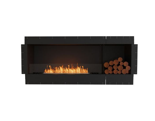 Studio front view of the EcoSmart Fire Flex 68SS.BXR Single Sided Fireplace Insert with flaps