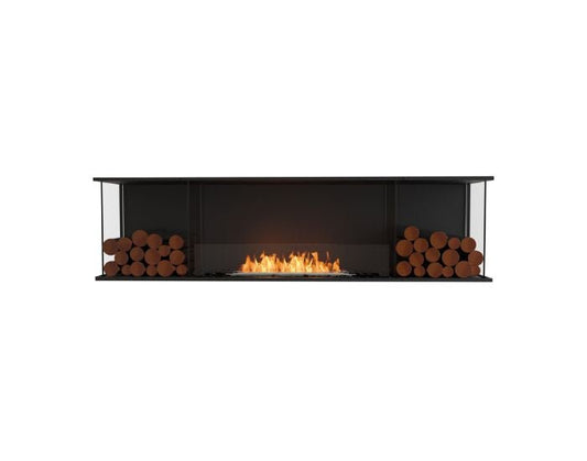 Studio front view of the EcoSmart Fire Flex 78BY.BX2 Bay Fireplace Insert