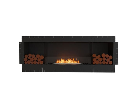 Studio front view of the EcoSmart Fire Flex 78SS.BX2 Single Sided Fireplace Insert with flaps