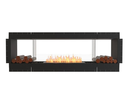 Studio front view of the EcoSmart Fire Flex 86DB.BX2 Double Sided Fireplace Insert with flaps