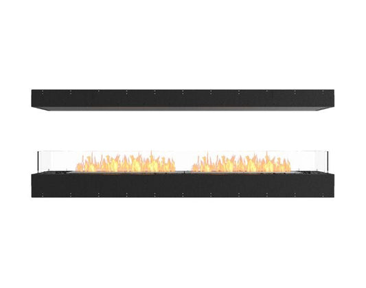 Studio front view of the EcoSmart Fire Flex 86IL Island Fireplace Insert with flaps