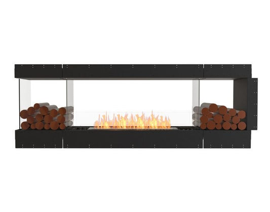 Studio front view of the EcoSmart Fire Flex 86PN.BX2 Peninsula Fireplace Insert with flaps