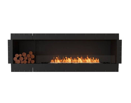 Studio front view of the EcoSmart Fire Flex 86SS.BXL Single Sided Fireplace Insert with flaps