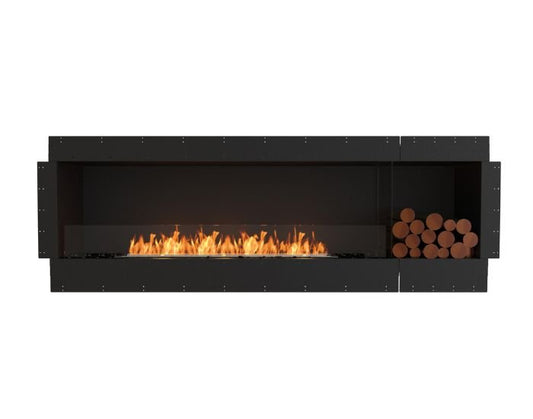 Studio front view of the EcoSmart Fire Flex 86SS.BXR Single Sided Fireplace Insert with flaps
