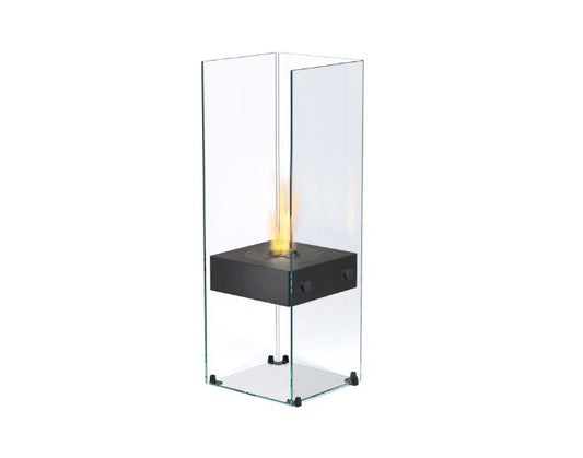 Studio view of the EcoSmart Fire Ghost Designer Bioethanol Fireplace in the colour black