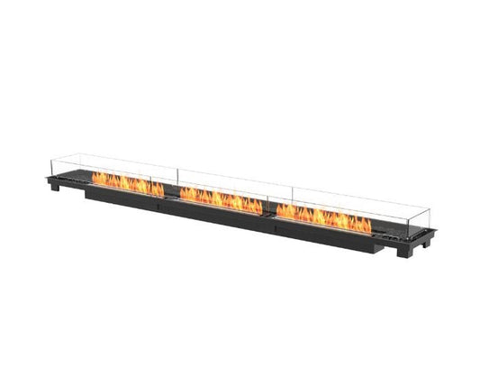 Studio view of the EcoSmart Fire Linear 130 Bioethanol Fire Pit Kit in the colour black