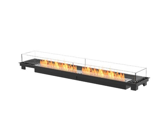 Studio view of the EcoSmart Fire Linear 90 Bioethanol Fire Pit Kit in the colour black