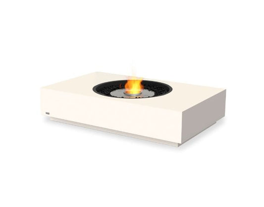Studio view of the EcoSmart Fire Martini 50 Bioethanol Fire Pit Table in the colour bone with a stainless steel burner