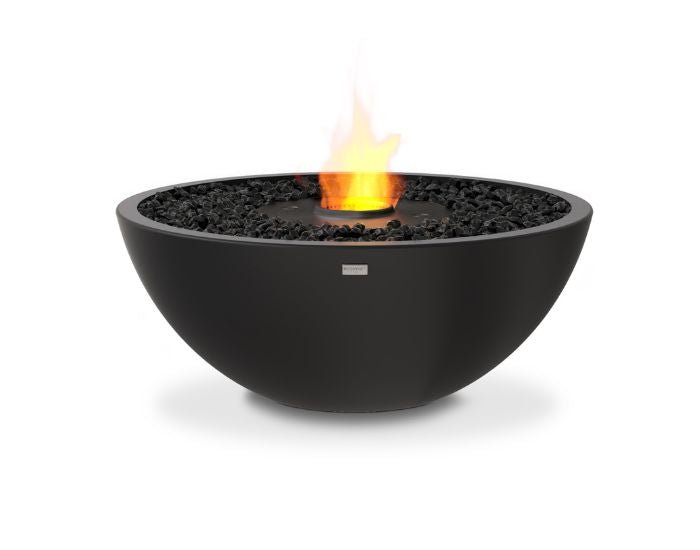 Studio view of the EcoSmart Fire Mix 850 Bioethanol Fire Pit Bowl in the colour graphite with a black burner