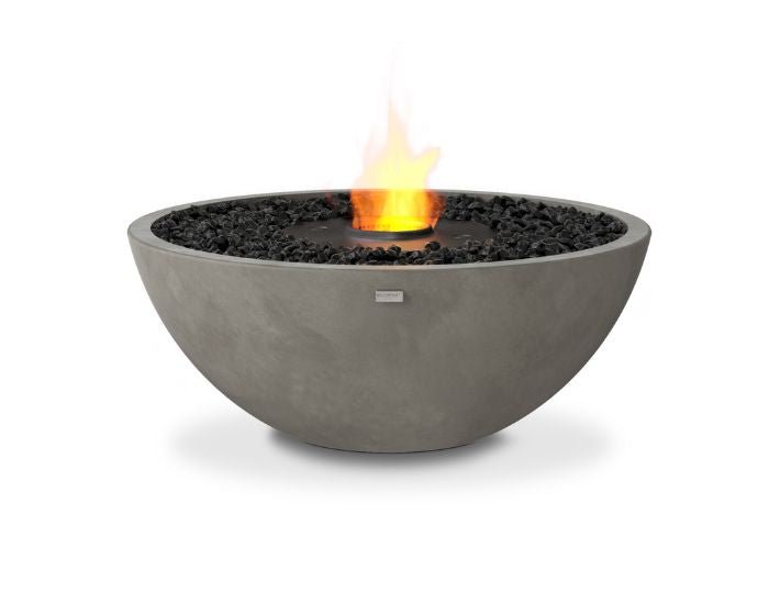 Studio view of the EcoSmart Fire Mix 850 Bioethanol Fire Pit Bowl in the colour natural with a black burner
