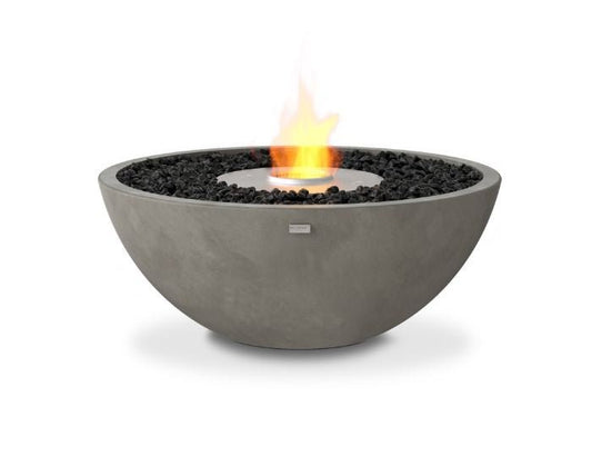 Studio view of the EcoSmart Fire Mix 850 Bioethanol Fire Pit Bowl in the colour natural with a stainless steel burner