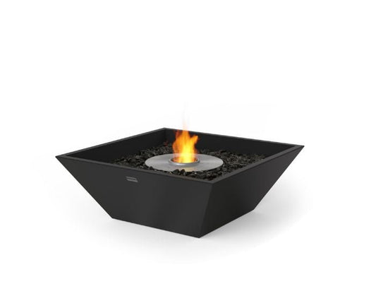 Studio view of the EcoSmart Fire Nova 600 Bioethanol Fire Pit Bowl in the colour graphite with a stainless steel burner