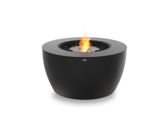 Studio view of the EcoSmart Fire Pod 40 Fire Pit Bowl in the colour graphite with a stainless steel burner