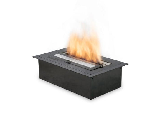 Studio view of the EcoSmart Fire XS340 Bioethanol Burner in the colour black
