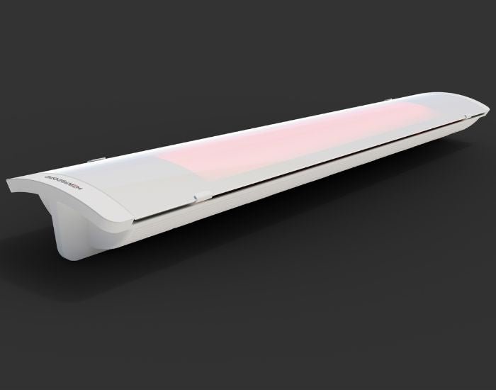 Studio side view of the Heatscope Pure 3000w Radiant Heater in the colour white